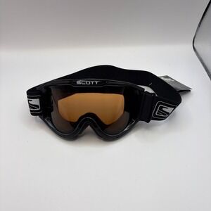 Scott V8 Snow Goggles Black Amber Lens Anti Fog Ski Snowboard Made in USA NWT